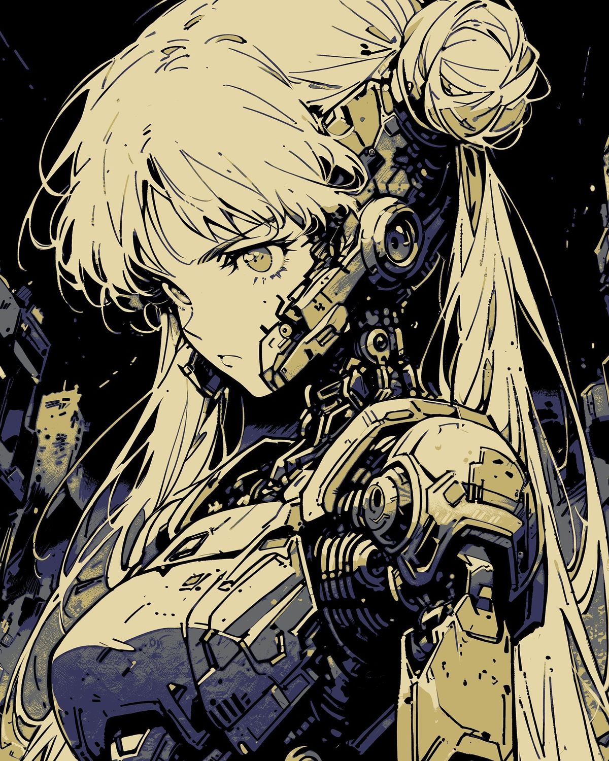 Ilustração de personagem ciborgue